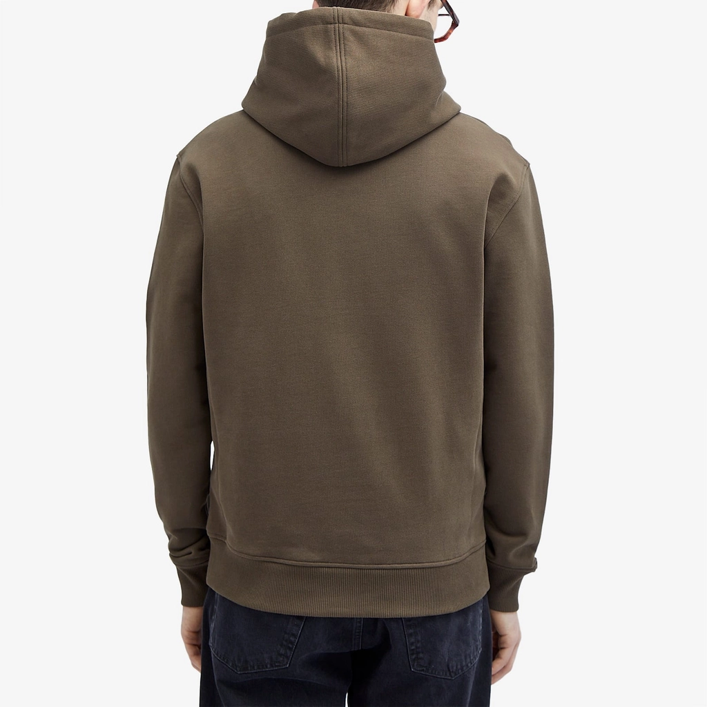 AMI Paris Men's College Logo Hoodie Dark Coffee